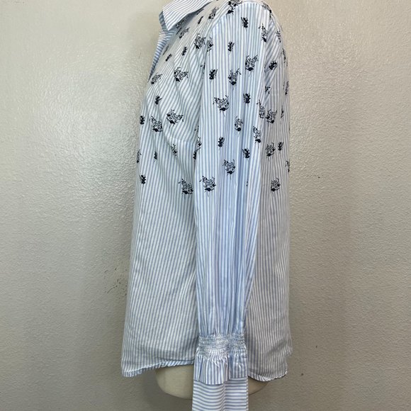 CAbi #5368 Whitney Floral Stripe Button Up Shirt Women's Size Medium - Picture 4 of 8